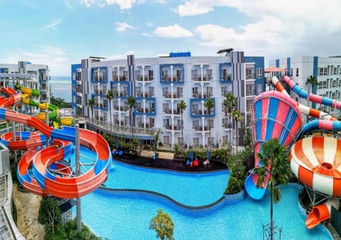 Property building, View (from property/room), Aqua park, Swimming pool