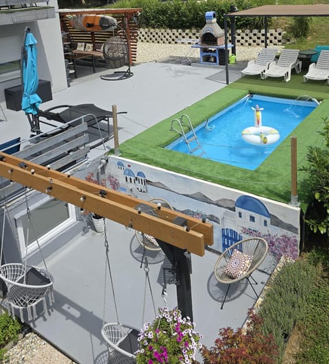 Summer, Garden, Swimming pool, sunbed