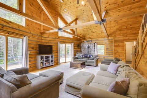 A-Frame Log Home with Game Room Near Lake George! House in Bolton