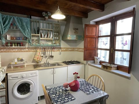 Kitchen or kitchenette, minibar, stove, washing machine