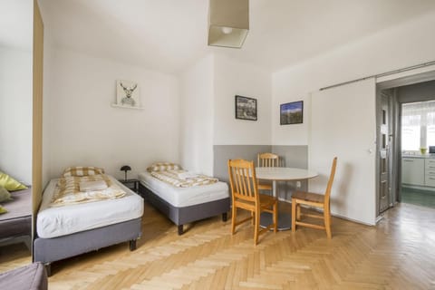 Bed, Living room, Dining area