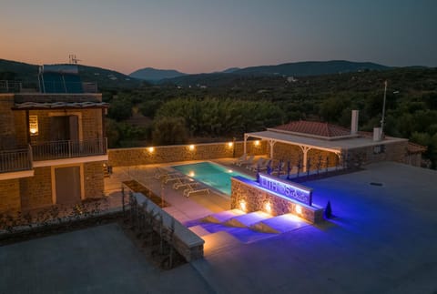Night, Natural landscape, Pool view, Swimming pool, sunbed