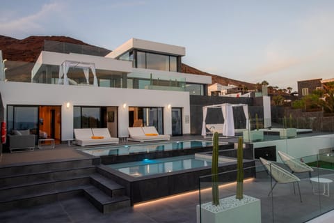 Property building, Living room, Swimming pool