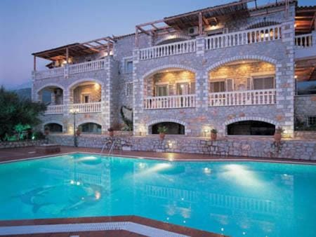 Property building, Pool view, Sunset