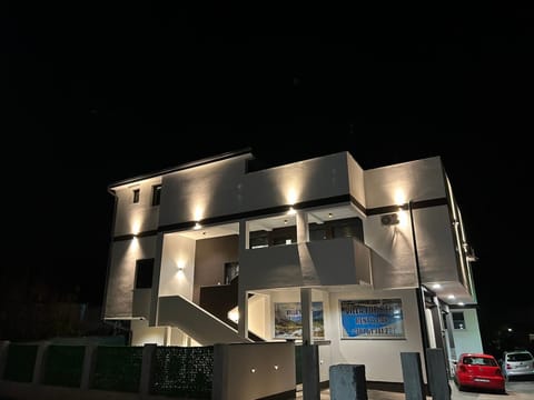 Property building, Night, Parking