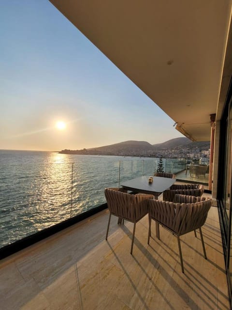 Patio, Day, Natural landscape, View (from property/room), Balcony/Terrace, Seating area, Mountain view, Sea view, Sunrise, Sunset
