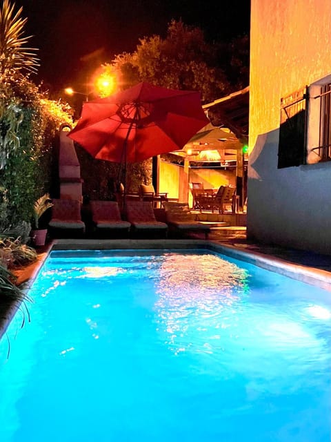 Night, Pool view, Swimming pool, Swimming pool, sunbed