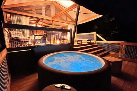 Night, Natural landscape, Hot Tub, Pool view, Open Air Bath