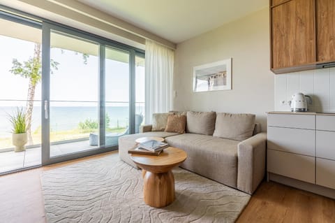 Kitchen or kitchenette, Living room, Seating area, Sea view