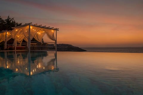 Natural landscape, Pool view, Sea view, Swimming pool, Sunset