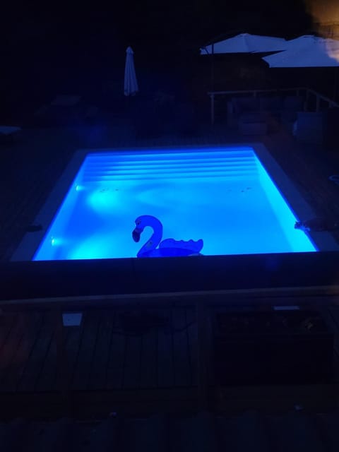 Night, Pool view, Swimming pool