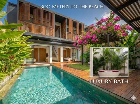4BR NEW Luxe 350m to BEACH villa I KIDS stay free I Living panoramic windows I AC I 9 meters pool Villa in North Kuta