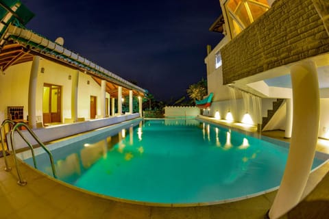 Night, Pool view, Swimming pool