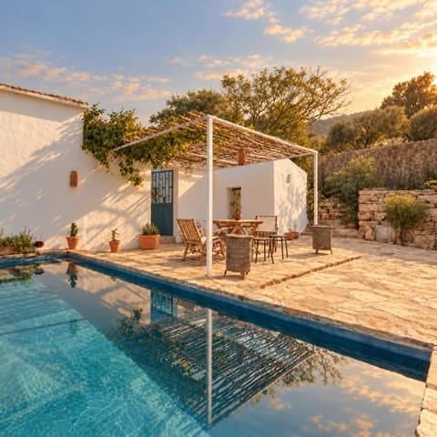 Patio, Dining area, Swimming pool
