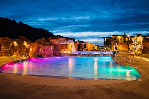 Night, Pool view, Swimming pool
