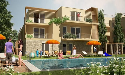 Facade/entrance, Swimming pool