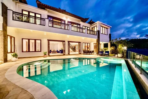 Property building, Night, Pool view, Swimming pool
