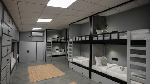 Bed, Photo of the whole room, bunk bed, microwave, wardrobe