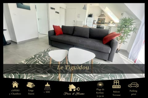 Le Tiguidou, Cosy, lumineux, 2-6 pers, plage 300m Apartment in Finistere