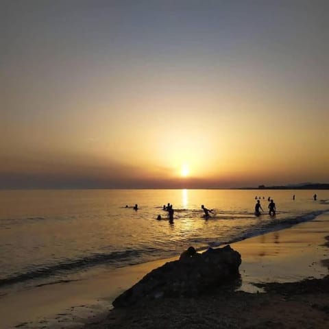 Beach, Sea view, Sunset