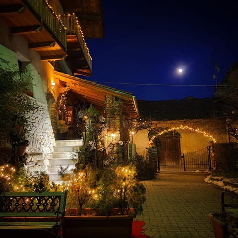 Property building, Patio, Night