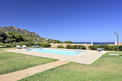 Property building, Living room, Swimming pool