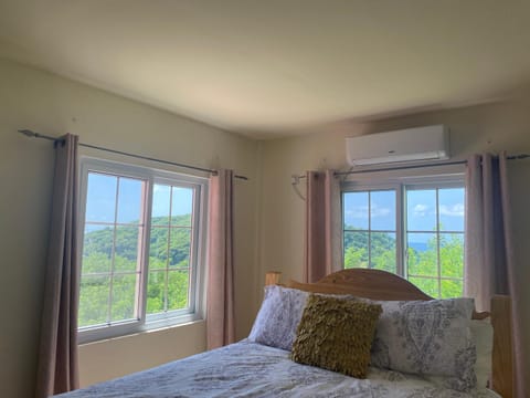 Bed, Natural landscape, Bedroom, air conditioner