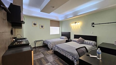 A02 Premium Suite BLACK PLUS Cocina Terraza Companies Work Teams 1-3 PAX Apartment in Hidalgo, Mexico