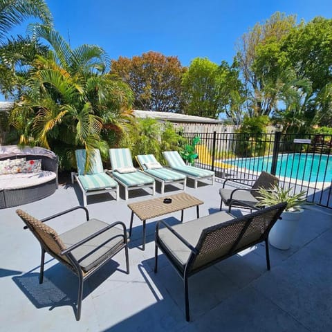 Patio, Day, Garden, Garden view, Pool view, Swimming pool, sunbed