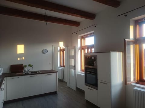 Kitchen or kitchenette, oven, stove
