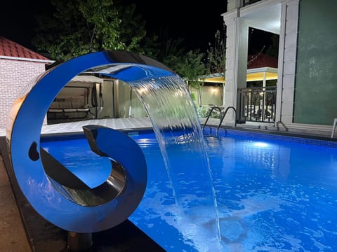 Night, Pool view, Swimming pool