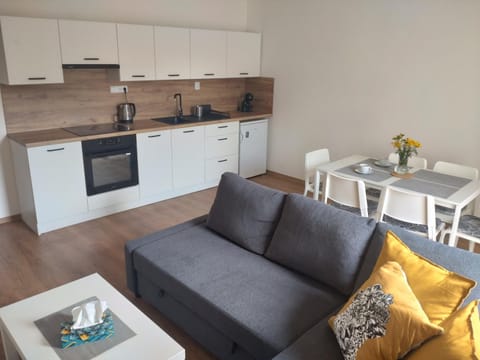 Kitchen or kitchenette, Living room, Seating area, pet friendly, stove