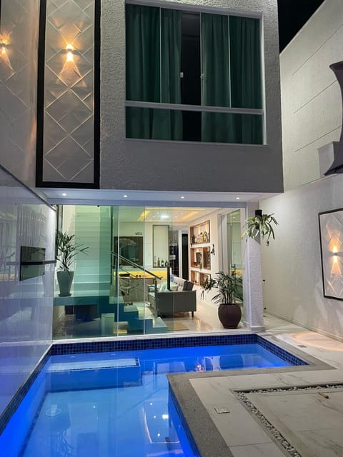 Night, Living room, Swimming pool