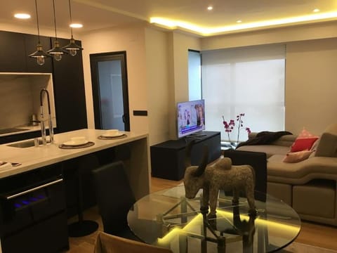 Kitchen or kitchenette, Living room, Dining area