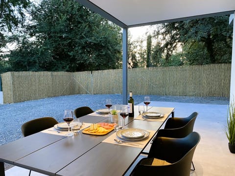 Property building, Dining area, Garden view