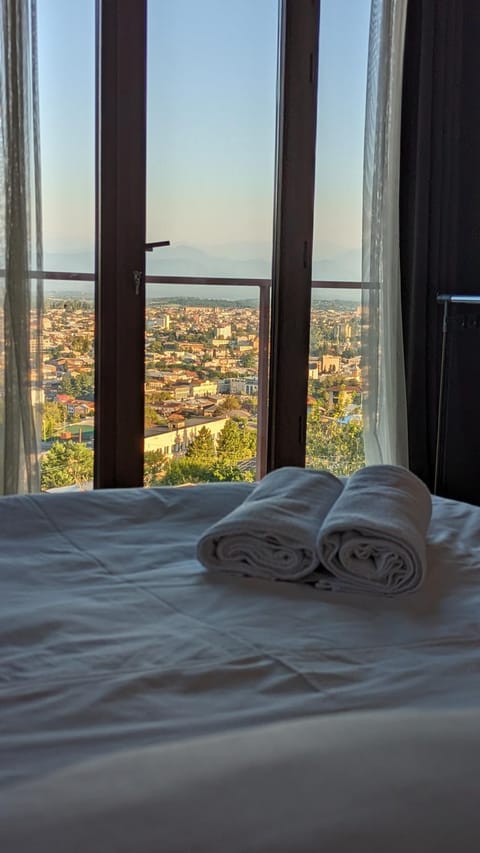 Bed, View (from property/room), City view, Garden view, River view