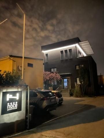 Property building, Night, Parking