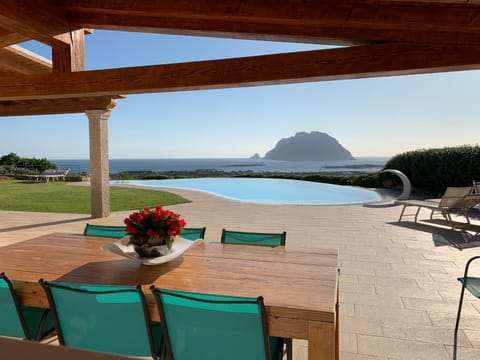 Patio, Natural landscape, View (from property/room), Balcony/Terrace, Dining area, Sea view, Swimming pool