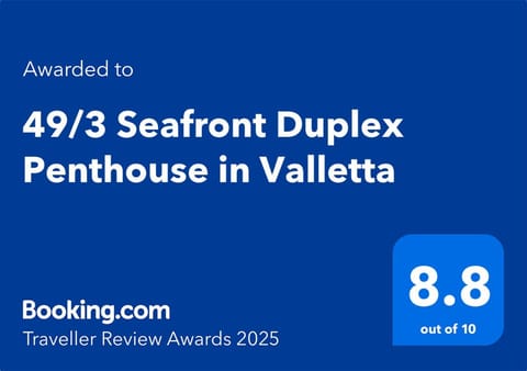 49/3 Seafront Duplex Penthouse in Valletta Apartment in Valletta