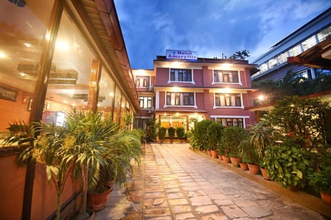 Property building, Night, Garden