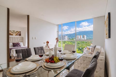 Natural landscape, Living room, Dining area