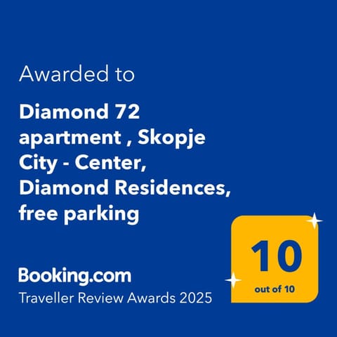 Diamond 72 apartment , Skopje City - Center, Diamond Residences, free parking Apartment in Skopje