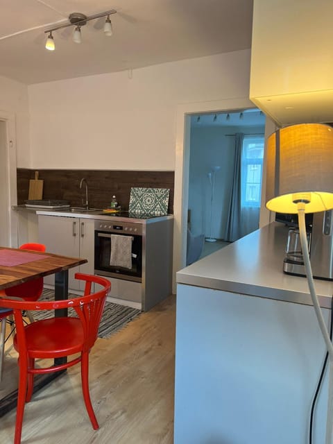 Kitchen or kitchenette, oven, stove