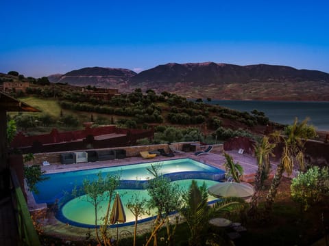 Natural landscape, Mountain view, Pool view, Swimming pool