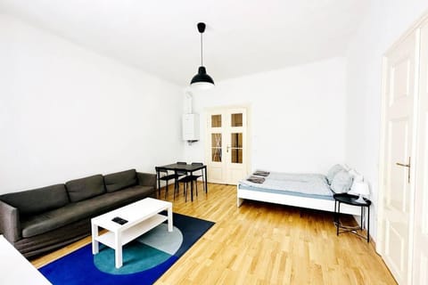 Bed, Living room, Seating area