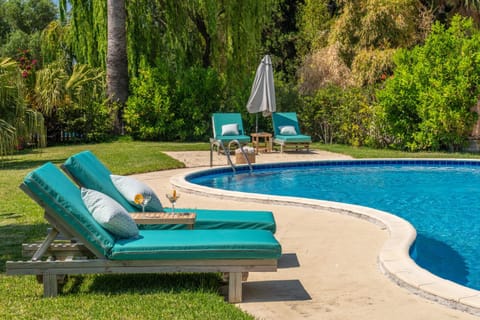 Spring, Day, Natural landscape, Garden, Garden view, Pool view, Swimming pool, sunbed