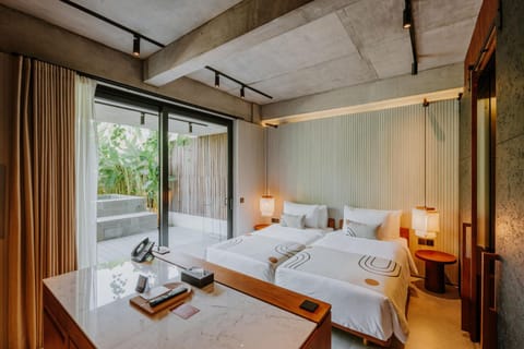 Bed, Bedroom, Pool view