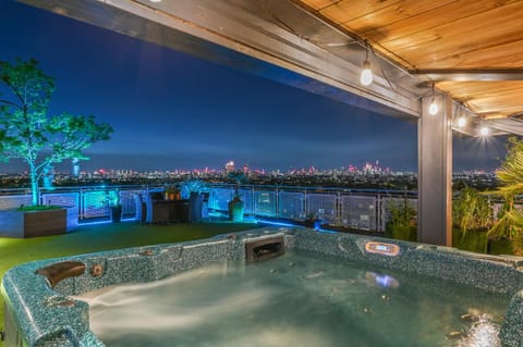 Night, Hot Tub, Pool view