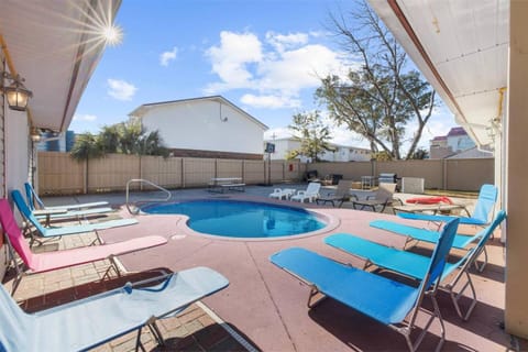 Patio, Pool view, Swimming pool, sunbed