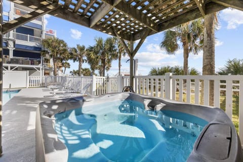 Patio, Hot Tub, View (from property/room), Pool view, Swimming pool, sunbed